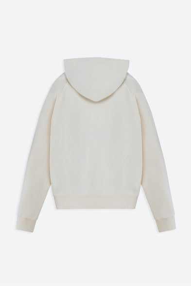 White hoodie on a light gray background