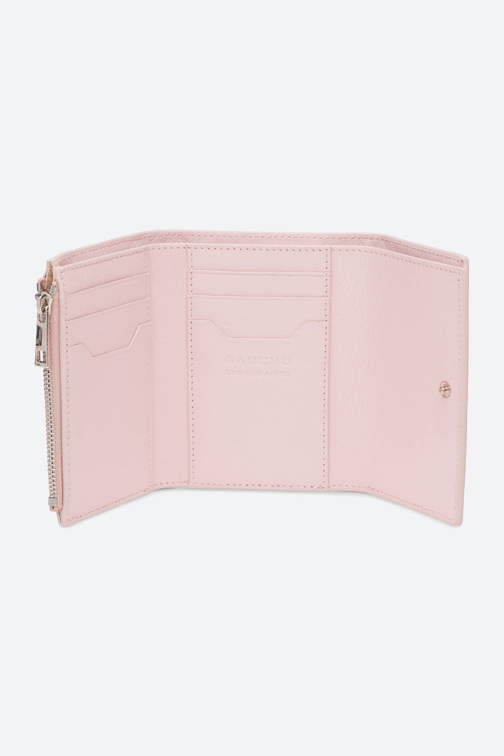 Tigre Tri-Fold Wallet in Peony Pink