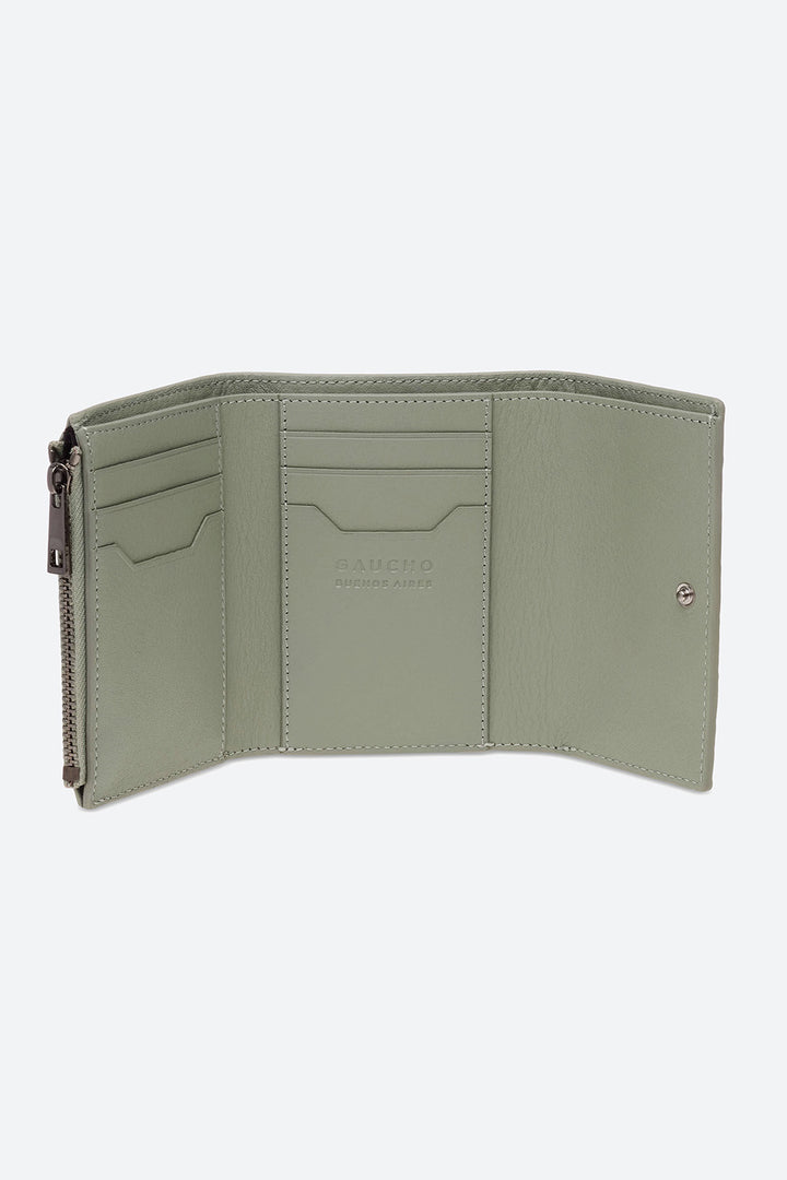 Tigre Tri-Fold Wallet in Eucalyptus Green