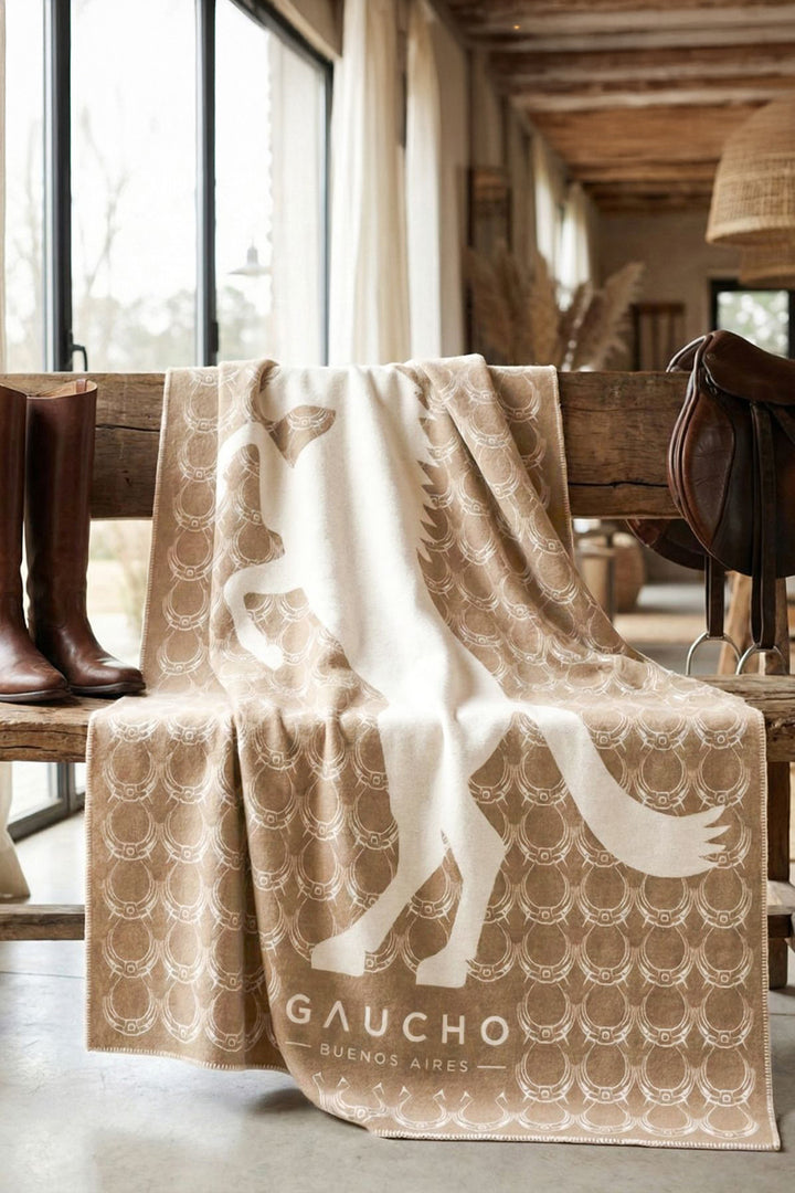 Iconic Stallion Blanket in Beige