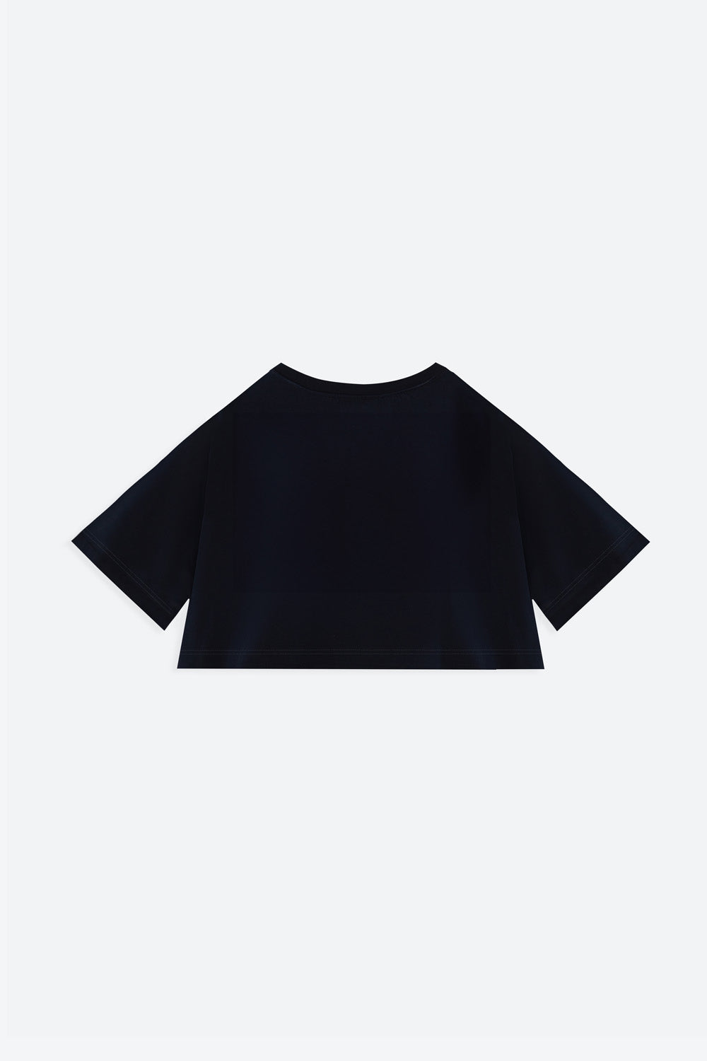 Black t-shirt on a light gray background