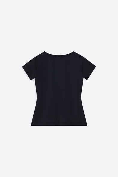 Black t-shirt on a white background