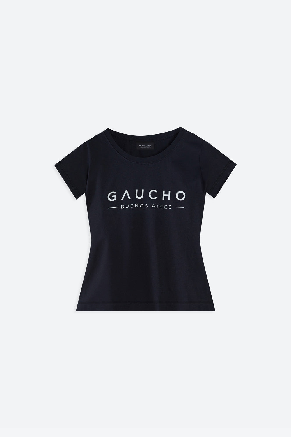 Black t-shirt with 'Gaucho Buenos Aires' text on a white background