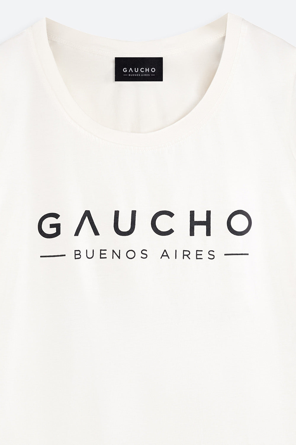 White t-shirt with 'Gaucho Buenos Aires' logo on a white background