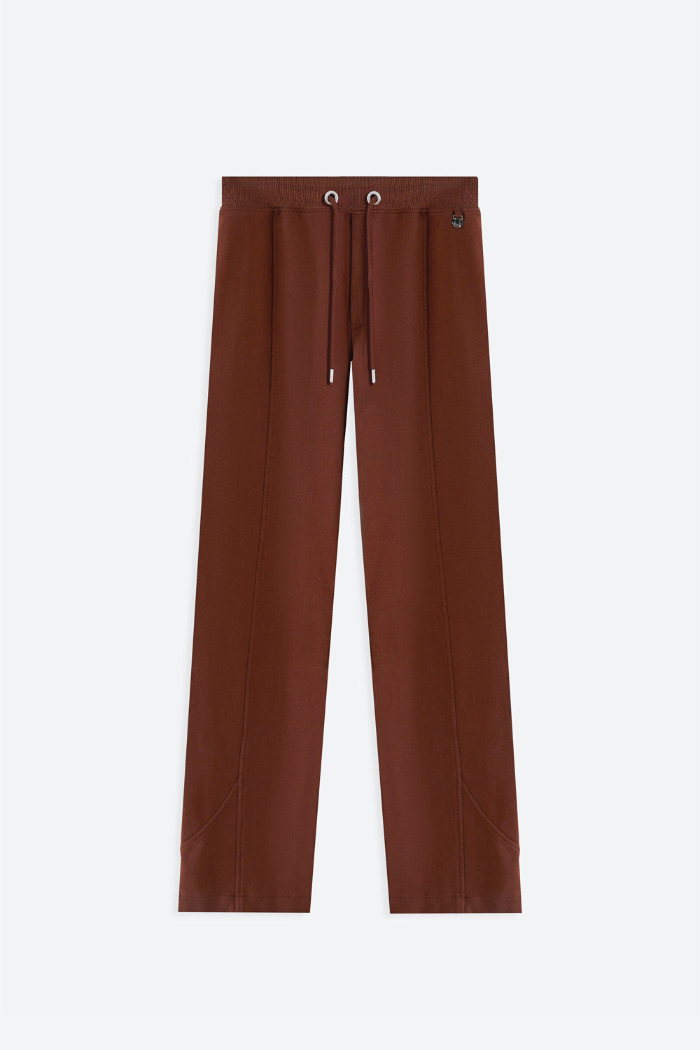 Brown pants with drawstring on a white background
