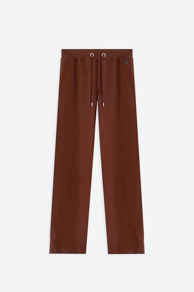 Brown pants with drawstring on a white background
