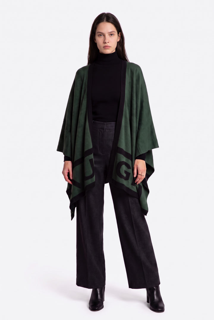 Gaucho Ruana in Green and Black