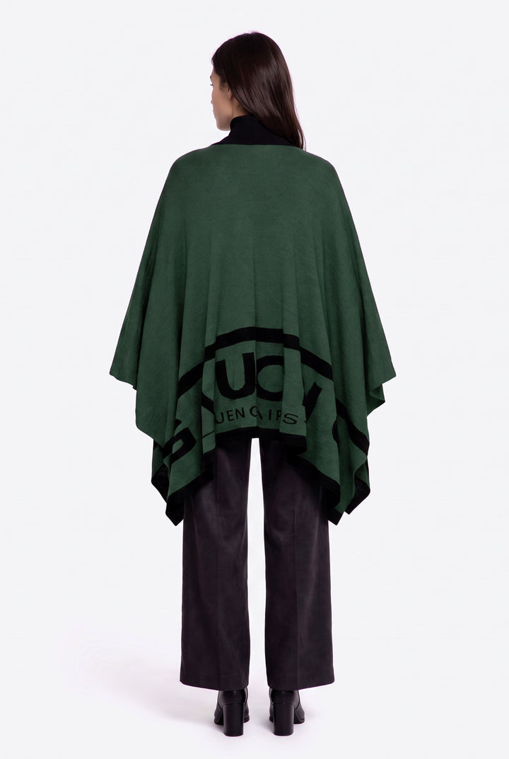 Gaucho Ruana in Green and Black