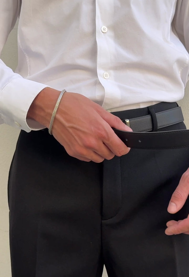 Augusto Heartbeat Belt in Black