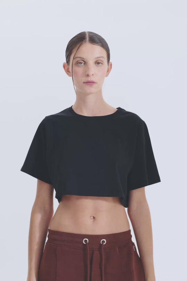 Women's Estancia Crop T-Shirt in Black