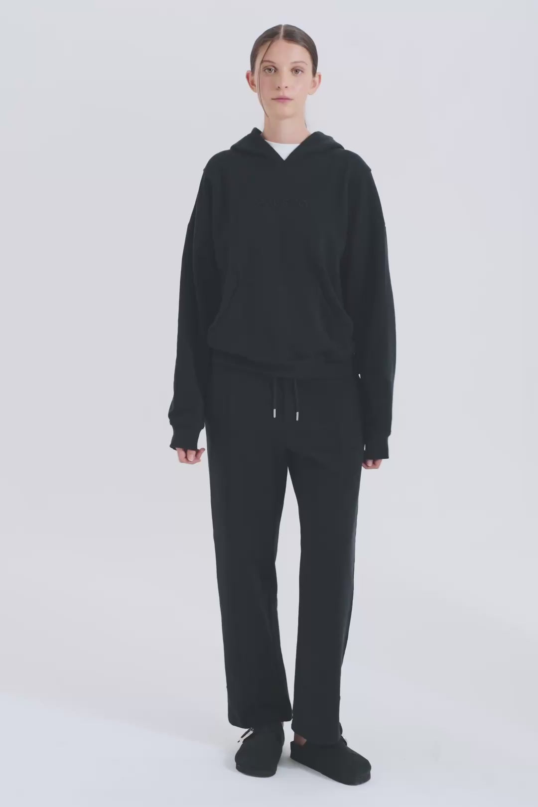 Suave Cotton Hoodie in Black