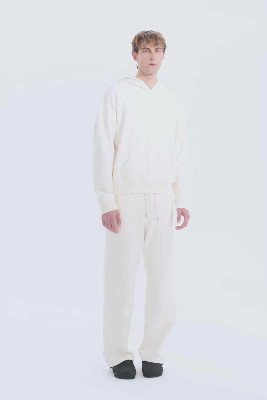 Suave Cotton Hoodie in Off-White