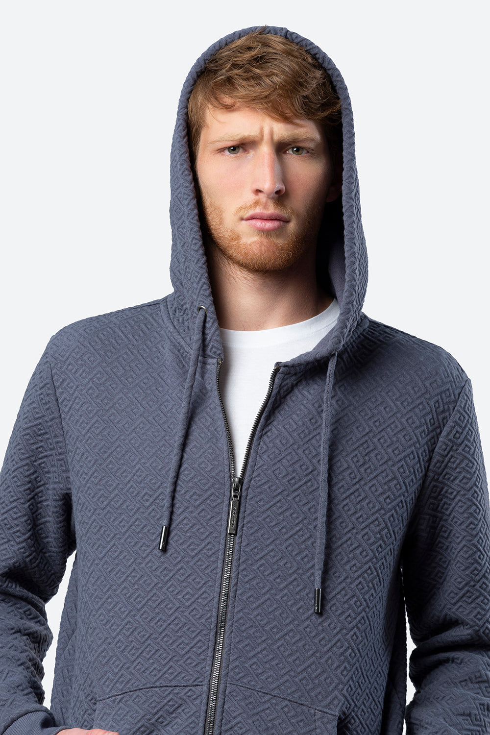 Men's Alsina Gaucho Pattern Zip Hoodie in Slate