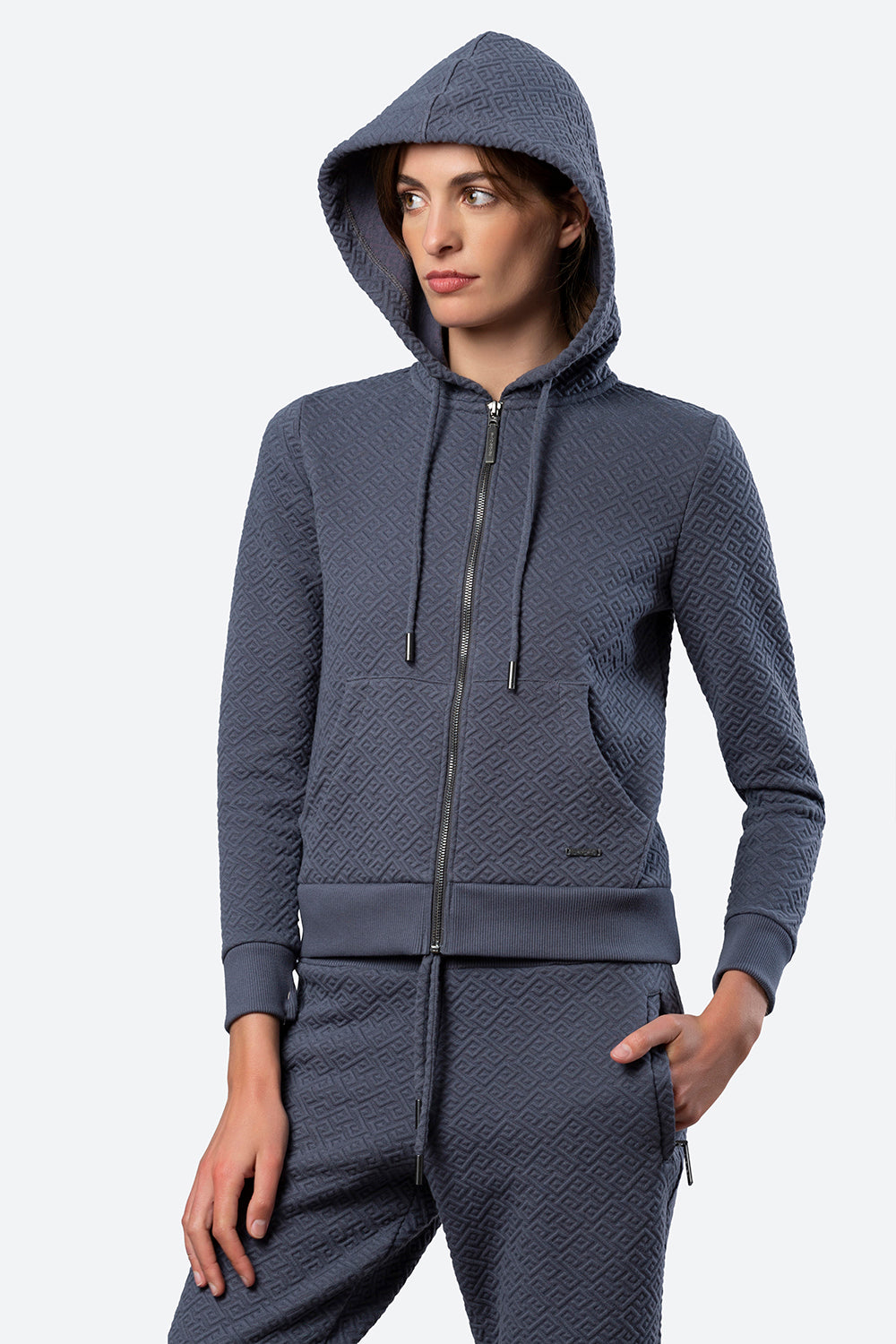 Women's Alsina Gaucho Pattern Zip Hoodie in Slate