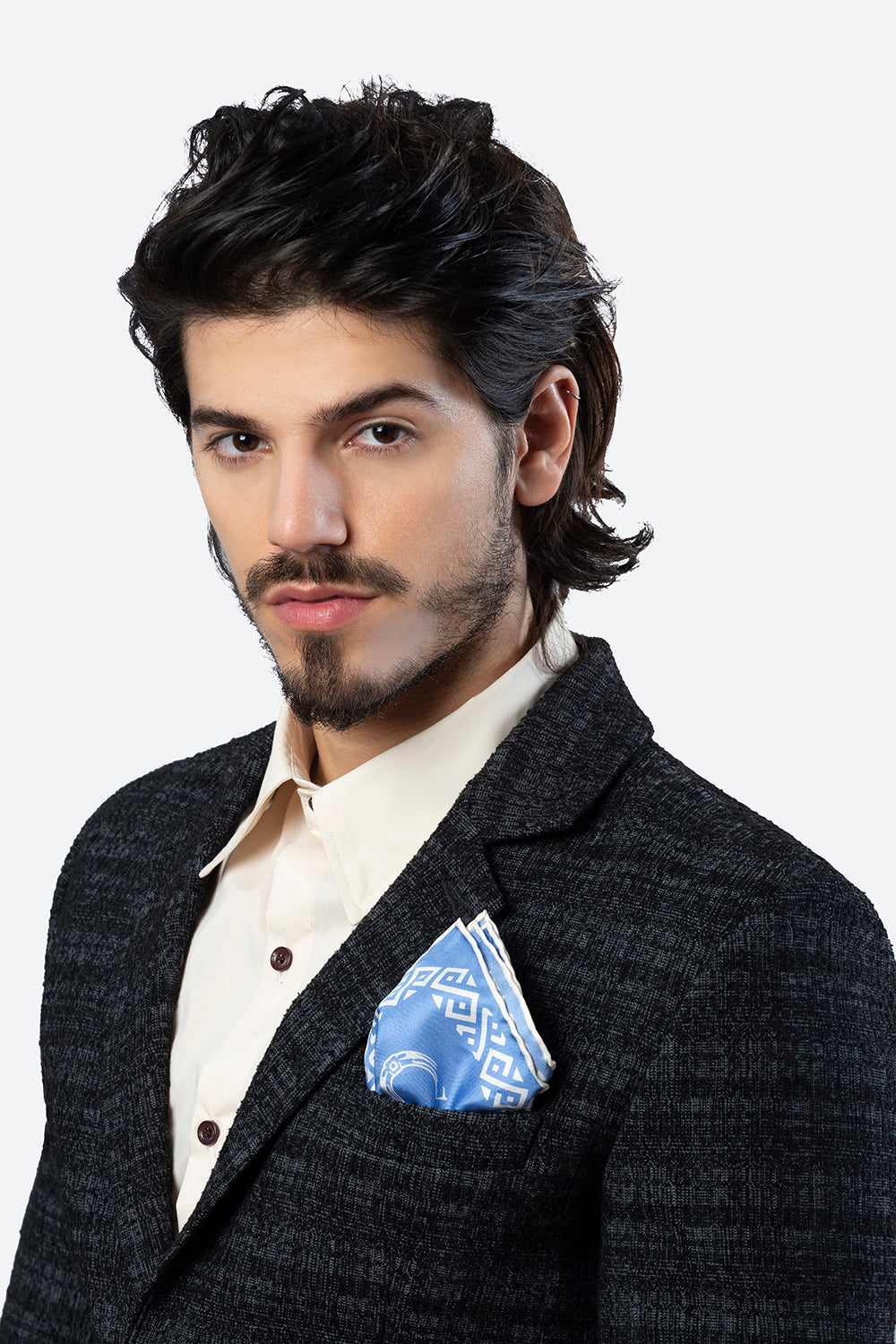 Silk Herradura Pocket Square in Blue