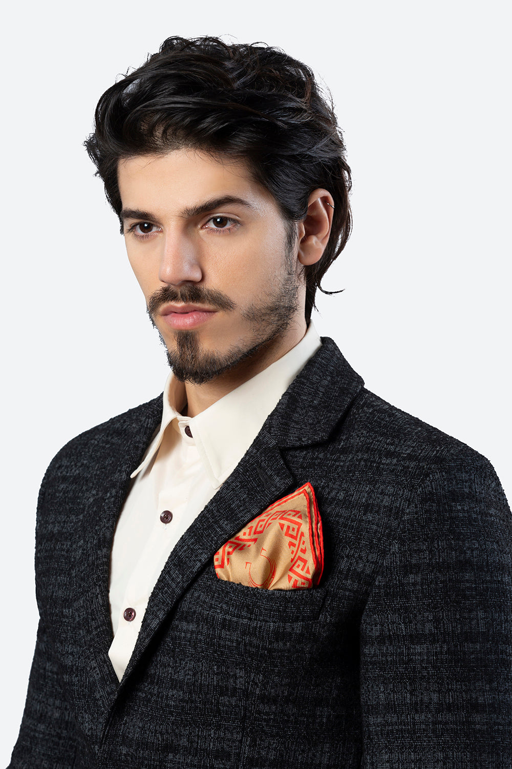 Silk Herradura Pocket Square in Camel