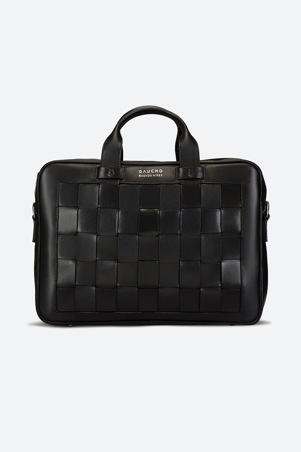 Tilcara Hand-Braided Briefcase in Black