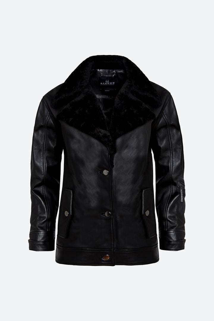 Lavalle Shearling Collar Jacket in Black