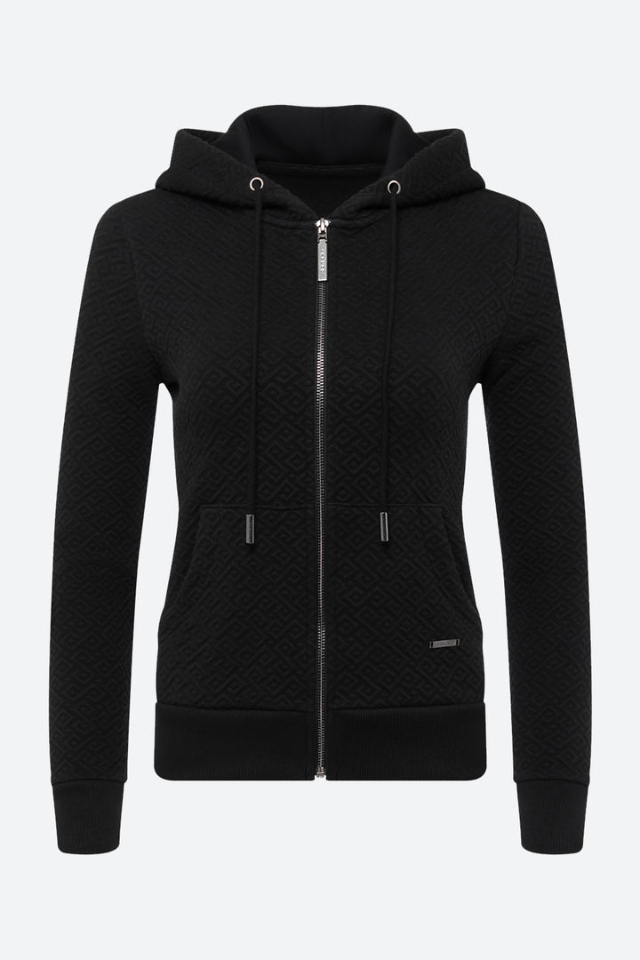 Women's Alsina Gaucho Pattern Zip Hoodie in Black