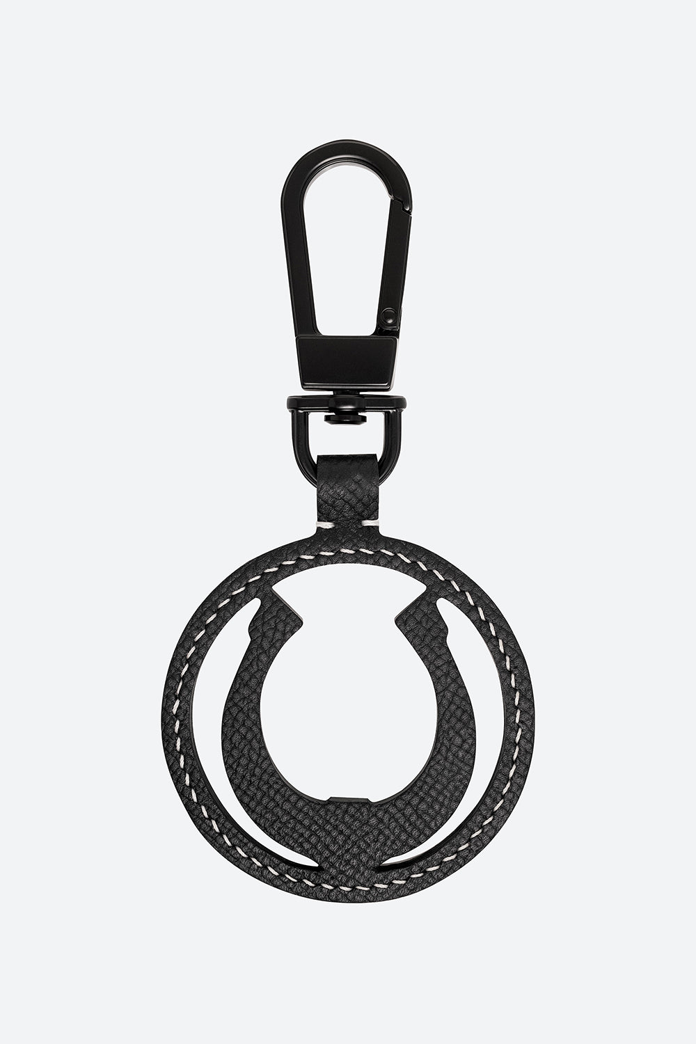 Lucky Horseshoe Charm in Black, with Black Hardware
