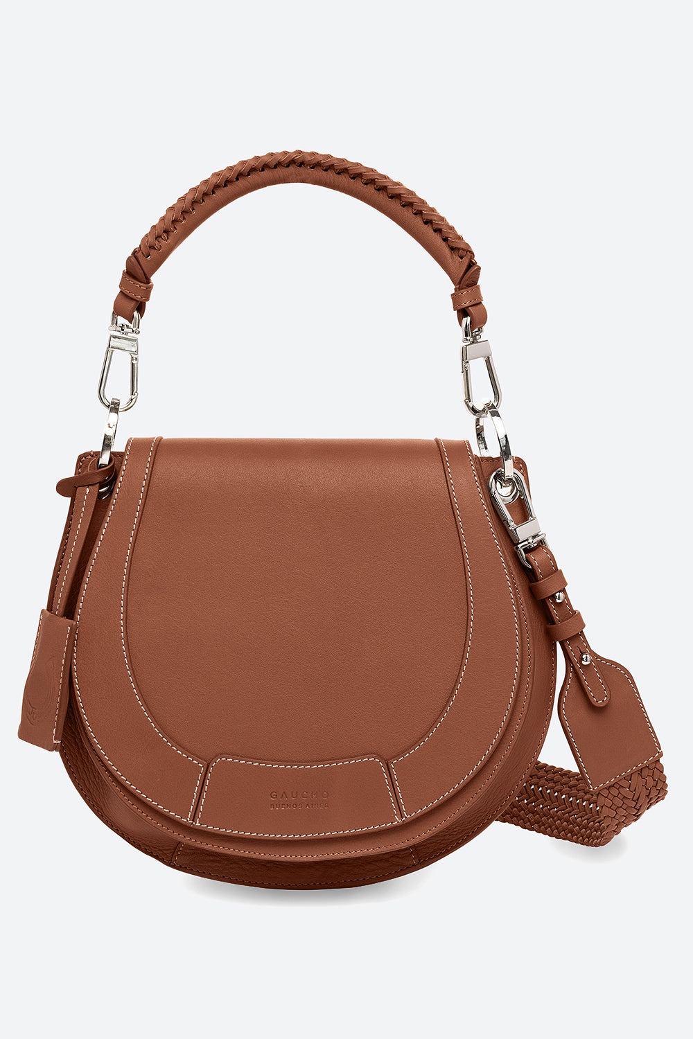 The Lucky Bag, Leather Saddle Bag in Cognac