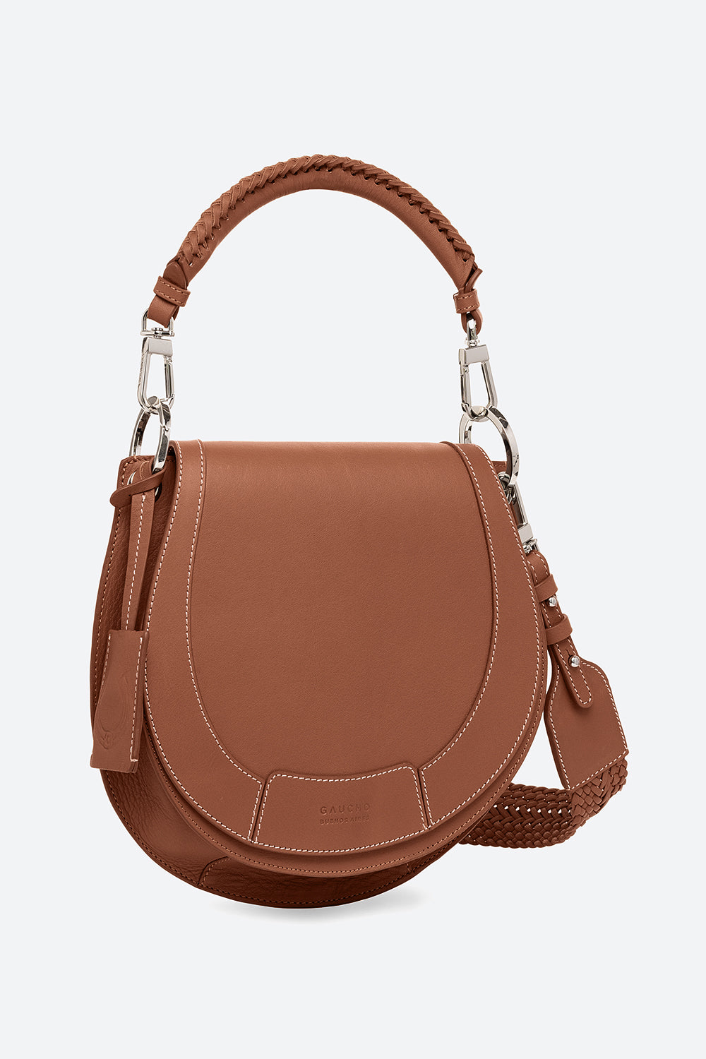 The Lucky Bag, Leather Saddle Bag in Cognac