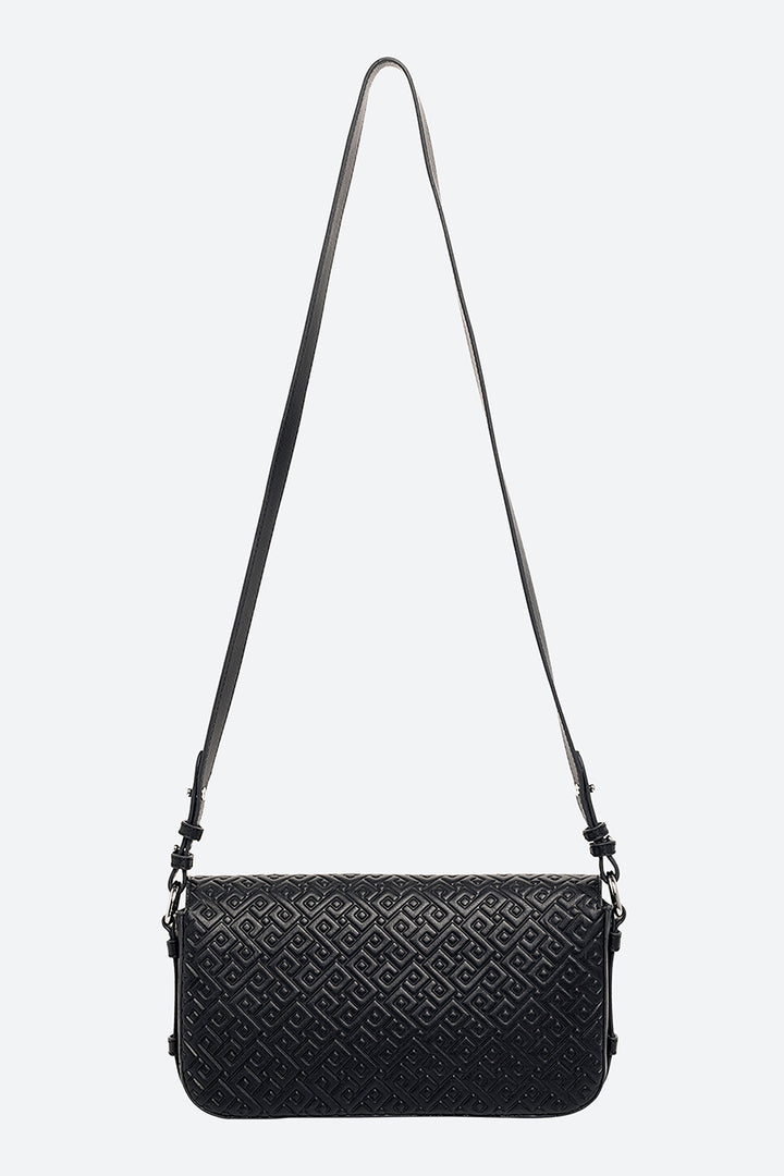 Malvina Baguette Handbag in Black, with Polished Chrome Hardware