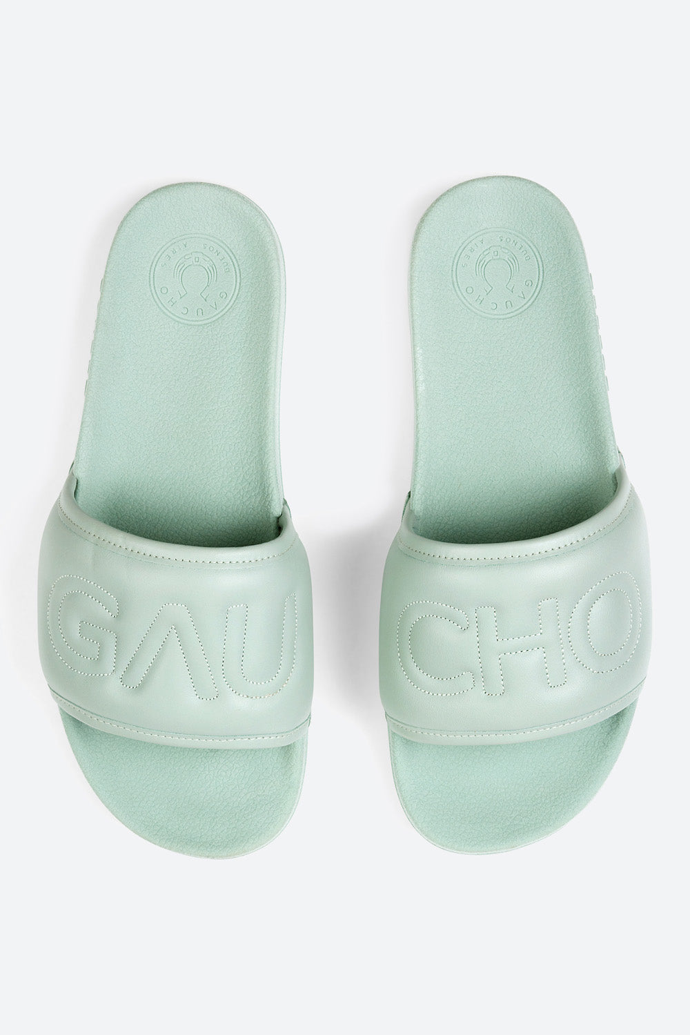 Gaucho Slide Sandal in Jade