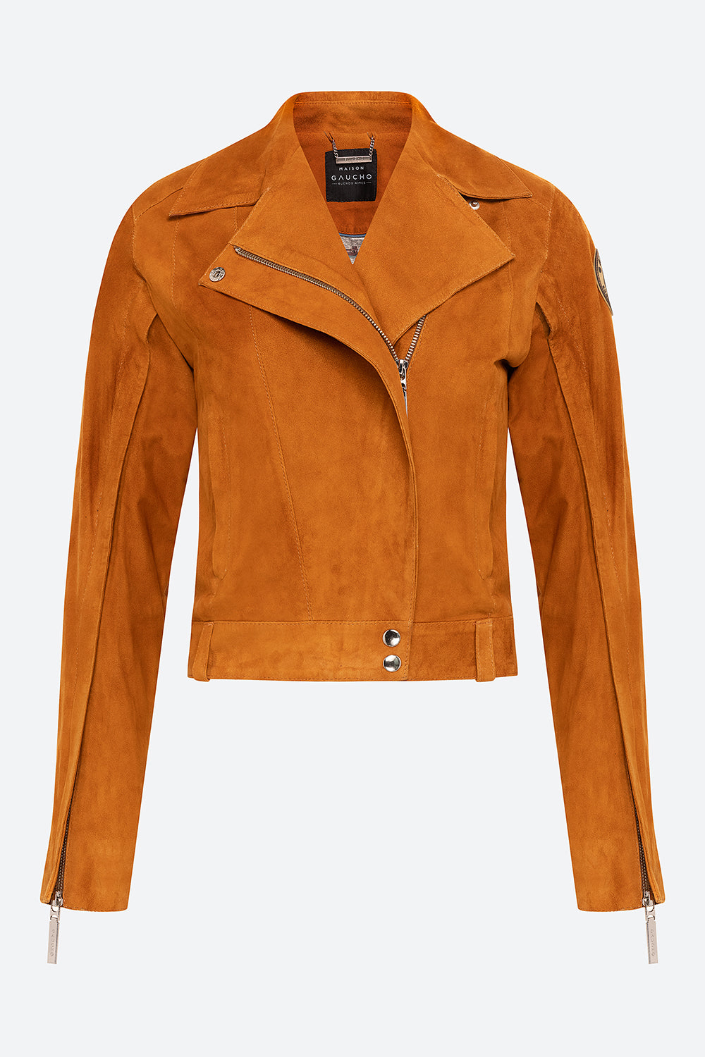 Felicitas Suede Biker Jacket in Tan