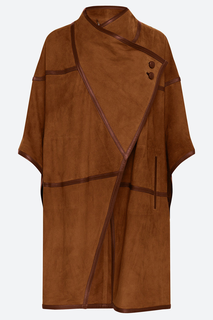 Unisex Alvaro / Elvira Suede Cape in Brown