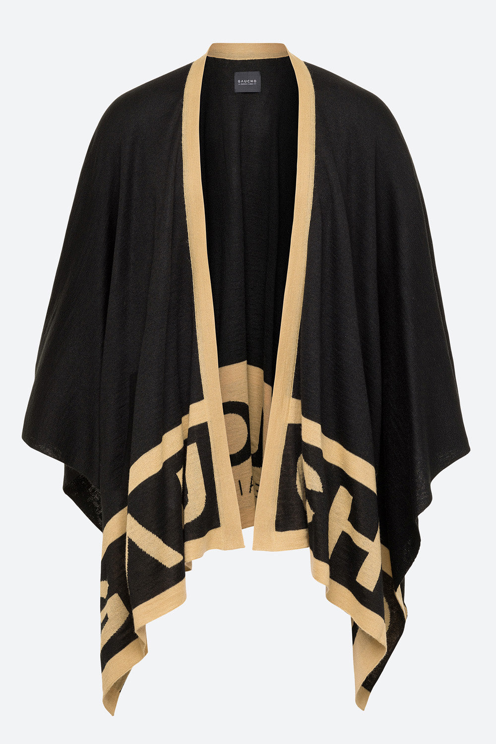 Gaucho Ruana in Camel and Black