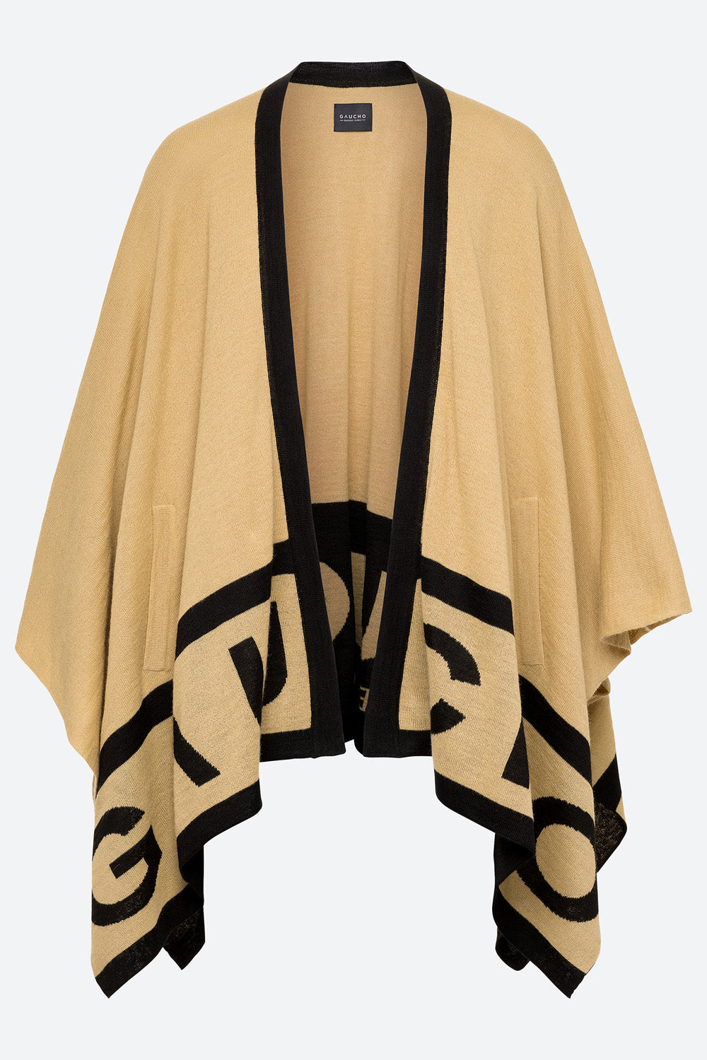 Gaucho Ruana in Camel and Black