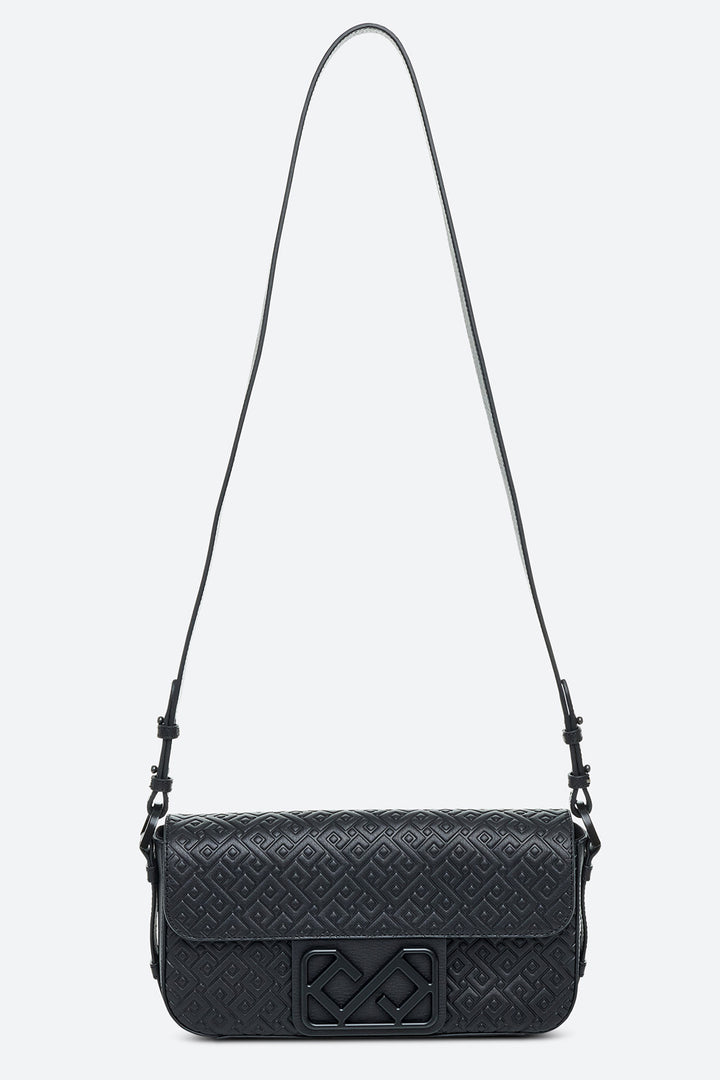 Malvina Baguette Handbag in Black, with Matte Black Hardware