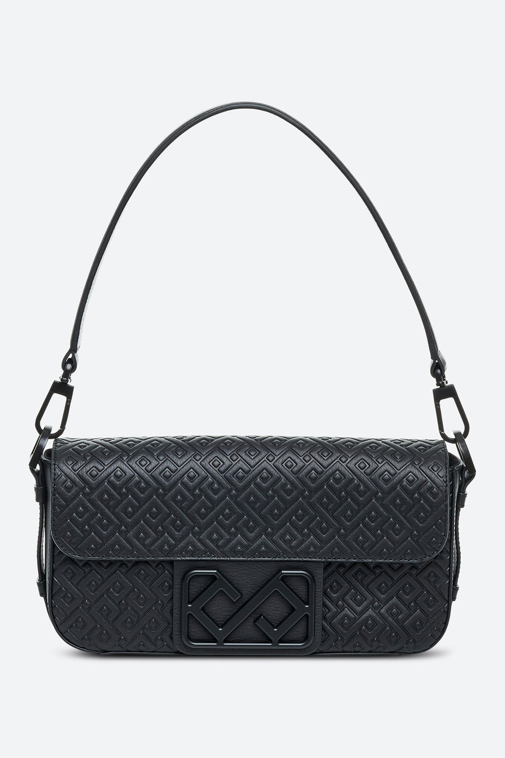 Malvina Baguette Handbag in Black, with Matte Black Hardware