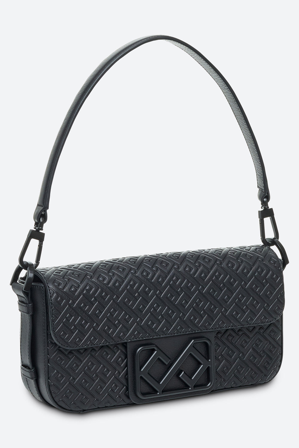 Malvina Baguette Handbag in Black, with Matte Black Hardware