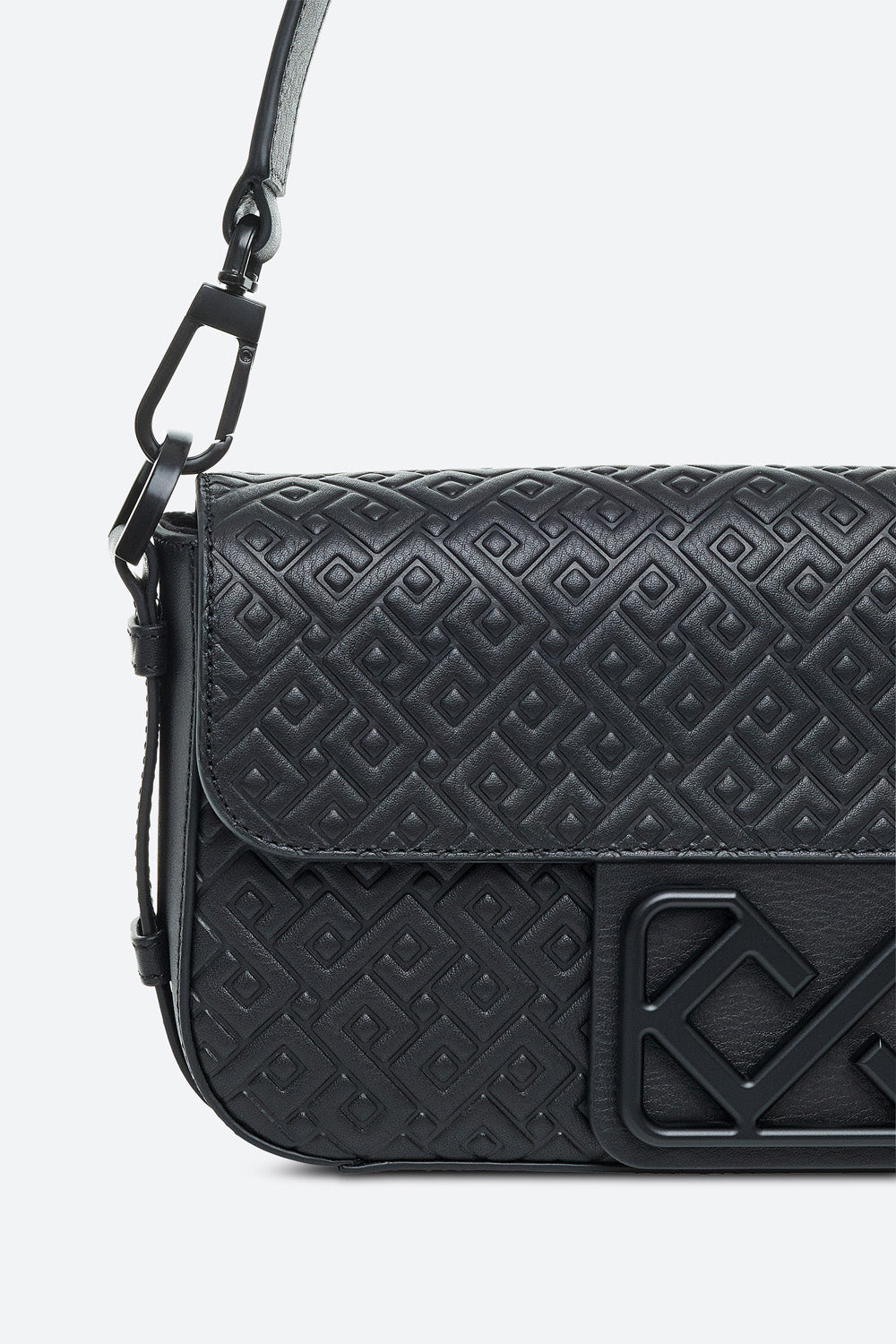 Malvina Baguette Handbag in Black, with Matte Black Hardware