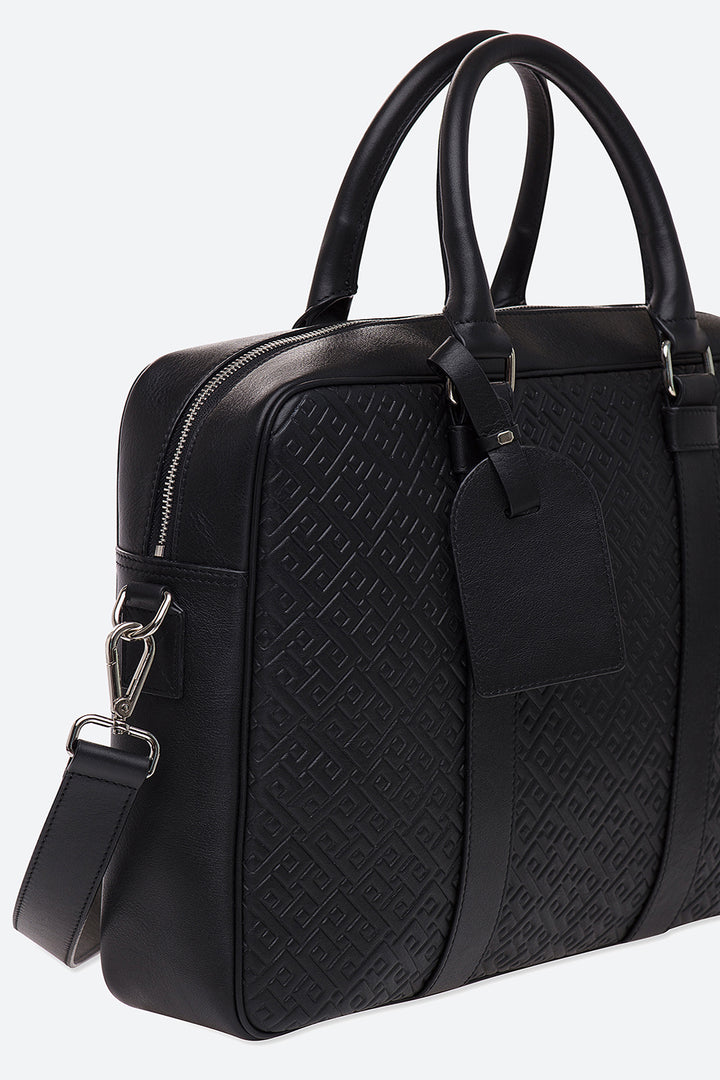 Lobos Briefcase, Embossed in Black