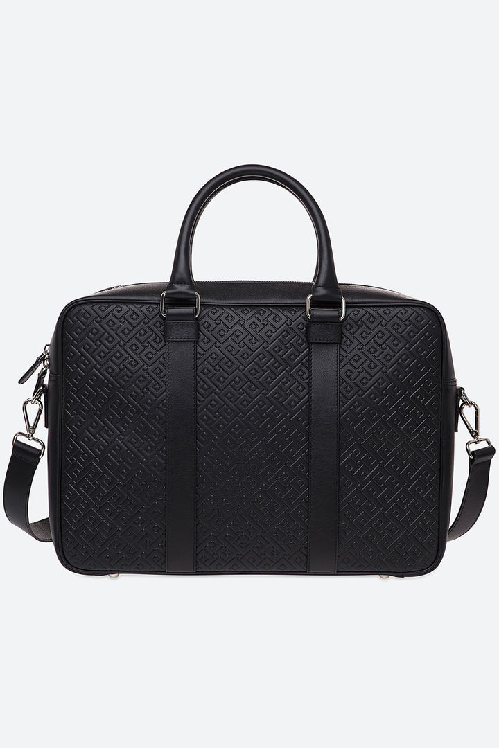 Lobos Briefcase, Embossed in Black