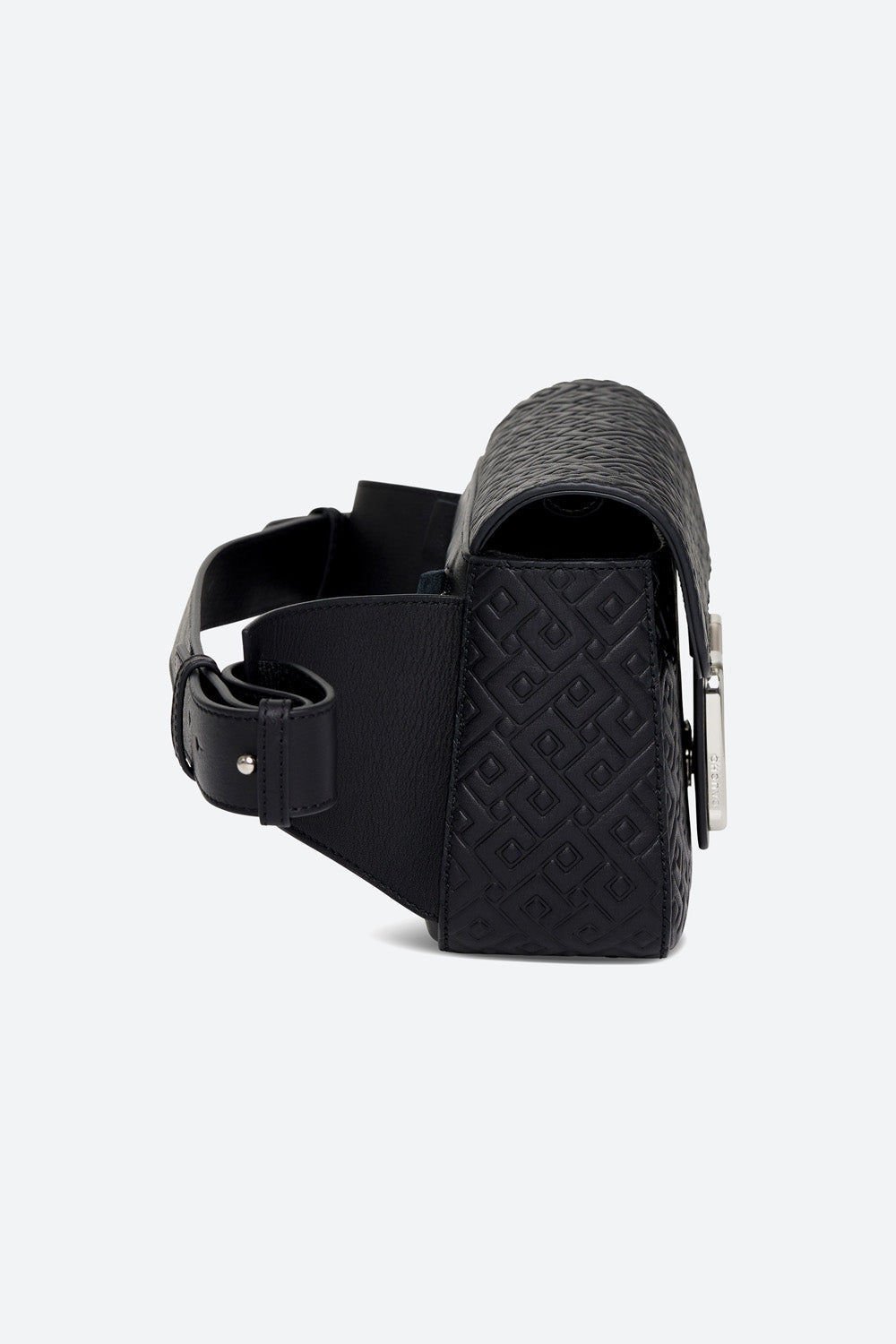 Soledad Leather Belt Bag in Black, with Polished Chrome Hardware