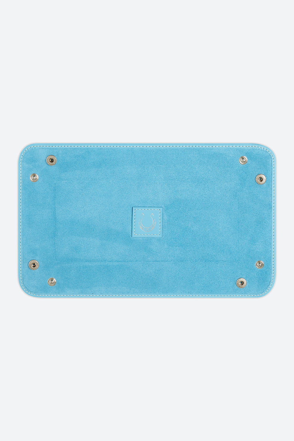 Medium Rectangular Leather Valet Tray in Light Blue