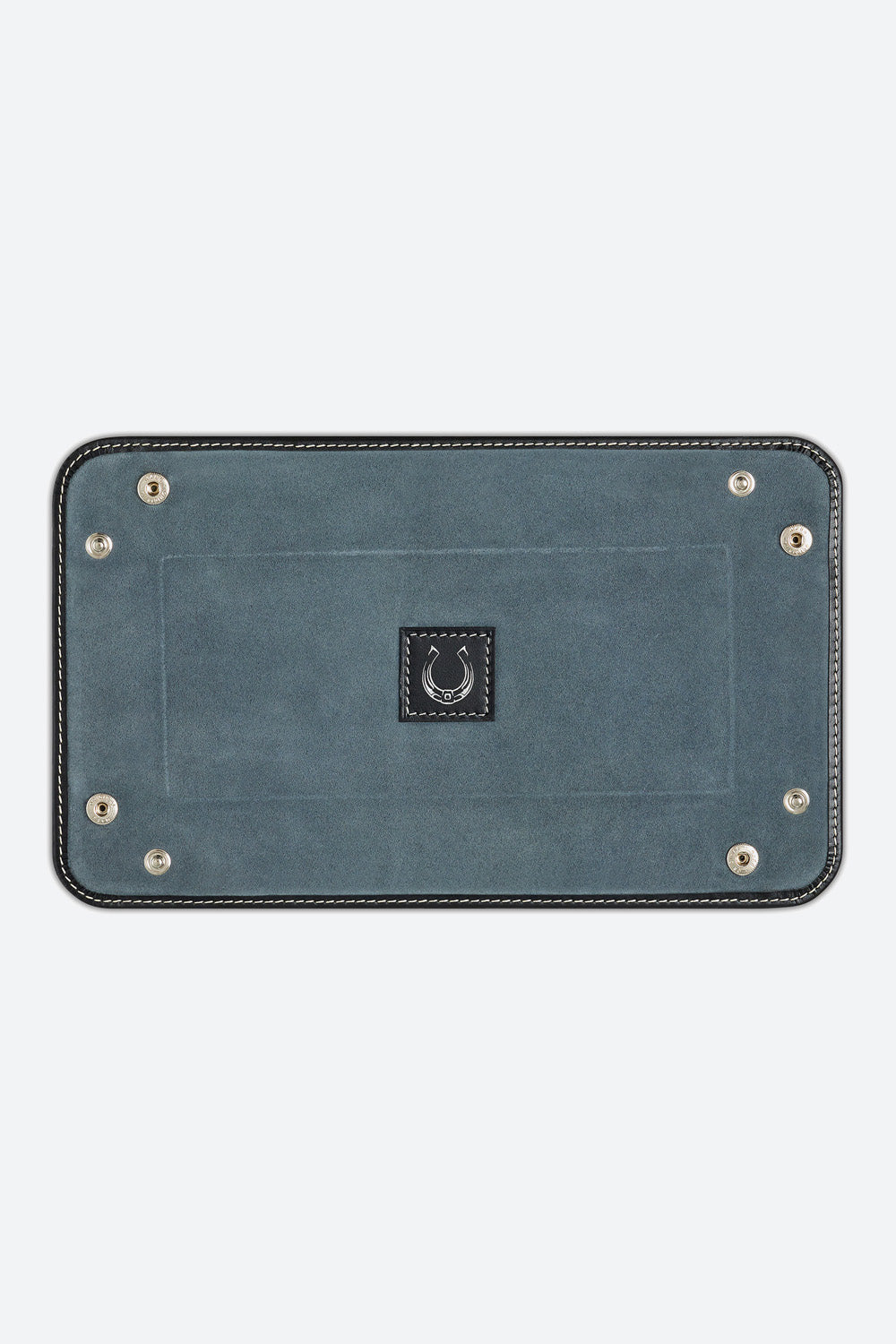 Medium Rectangular Leather Valet Tray in Black