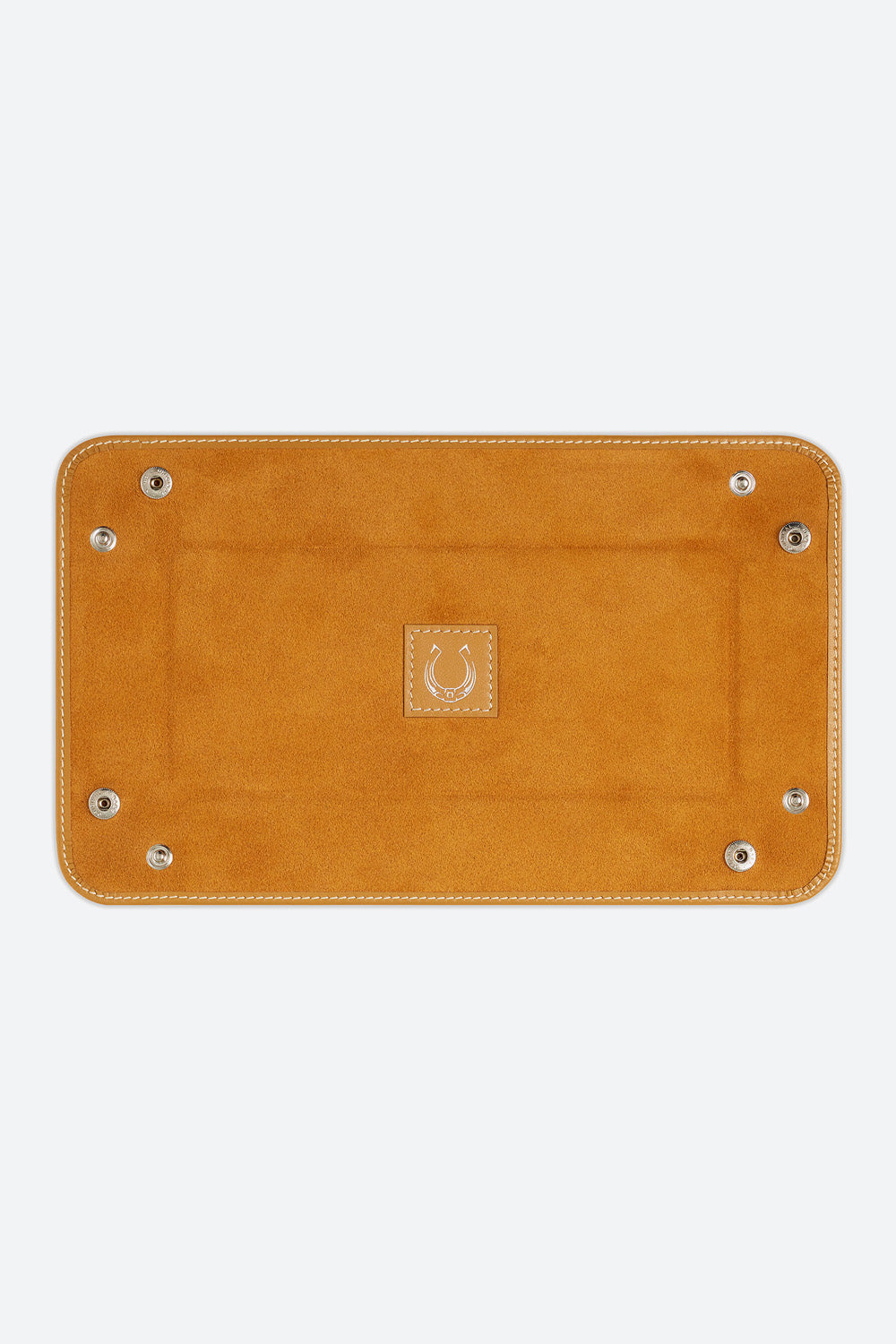 Medium Rectangular Leather Valet Tray in Apricot