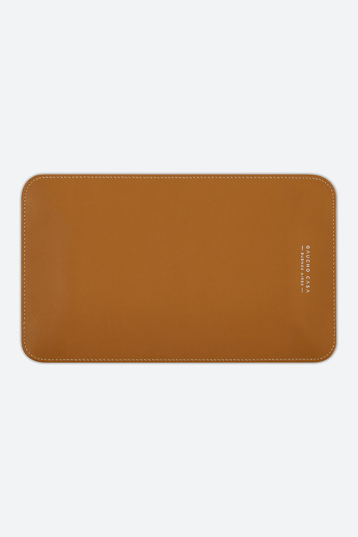 Medium Rectangular Leather Valet Tray in Apricot