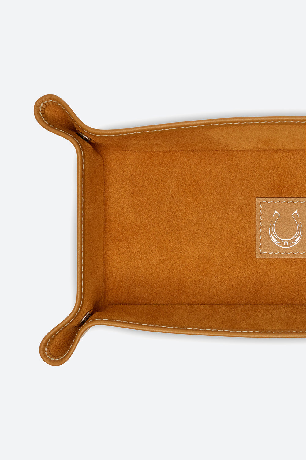 Medium Rectangular Leather Valet Tray in Apricot