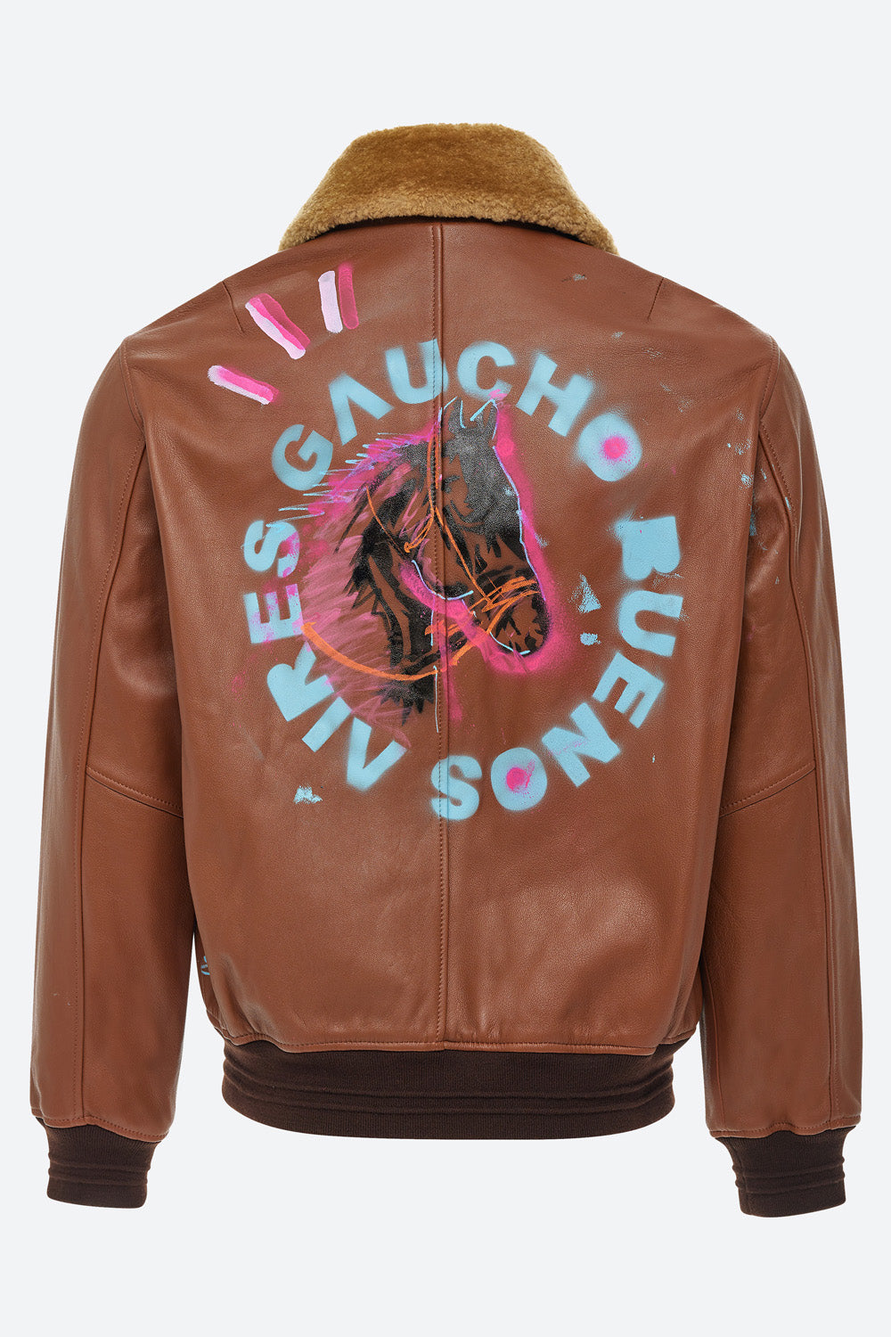 Art Basel Inspired Gurruchaga Bomber in Cognac