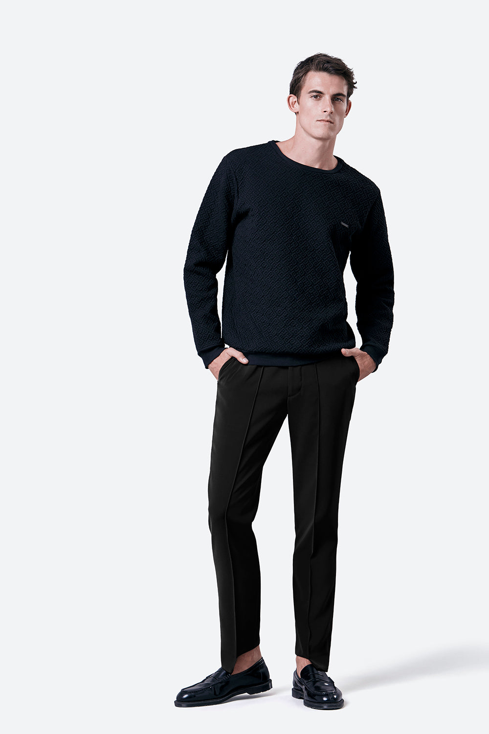 Men's Laprida Gaucho Pattern Sweatshirt in Black