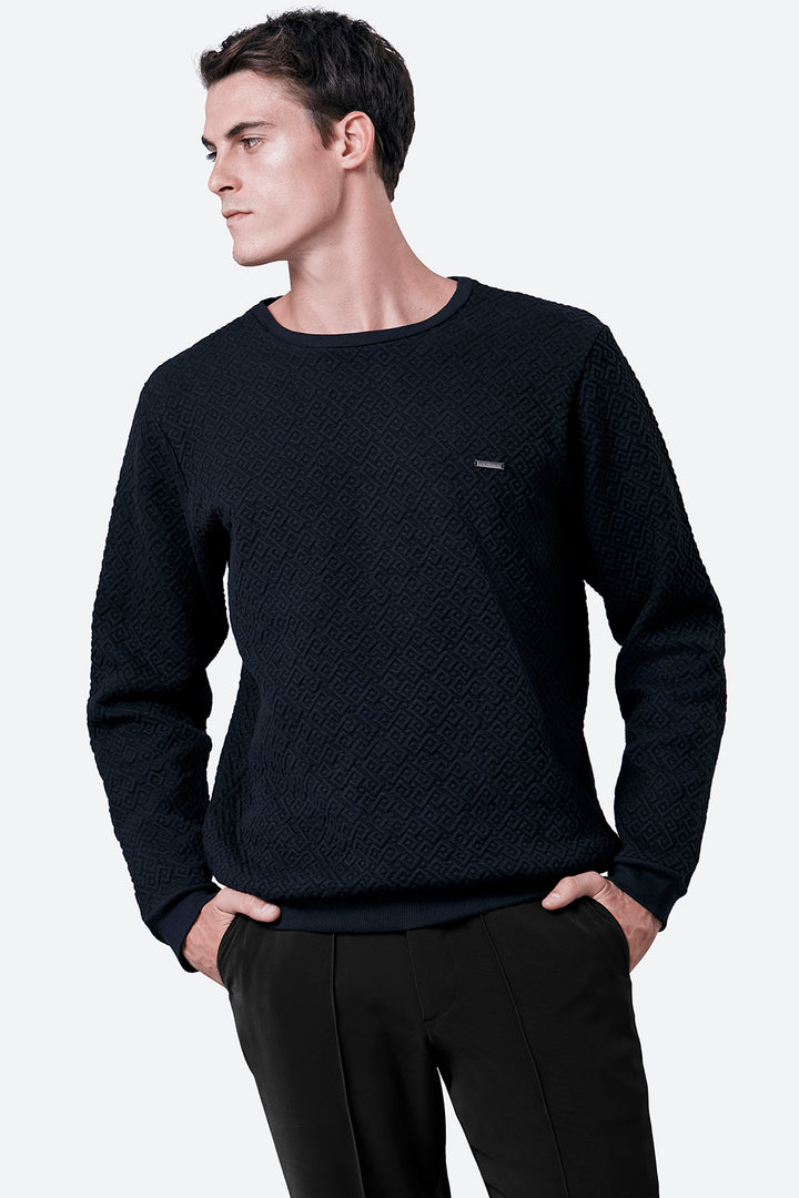 Men's Laprida Gaucho Pattern Sweatshirt in Black