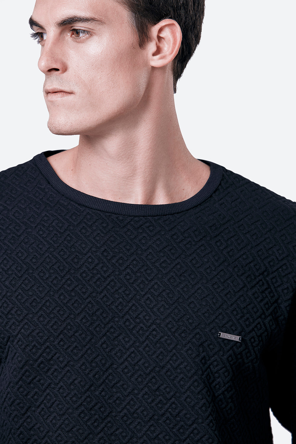 Men's Laprida Gaucho Pattern Sweatshirt in Black