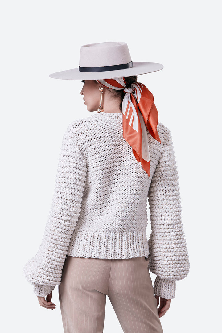 Hand-Knit Aráoz Sweater in Cream