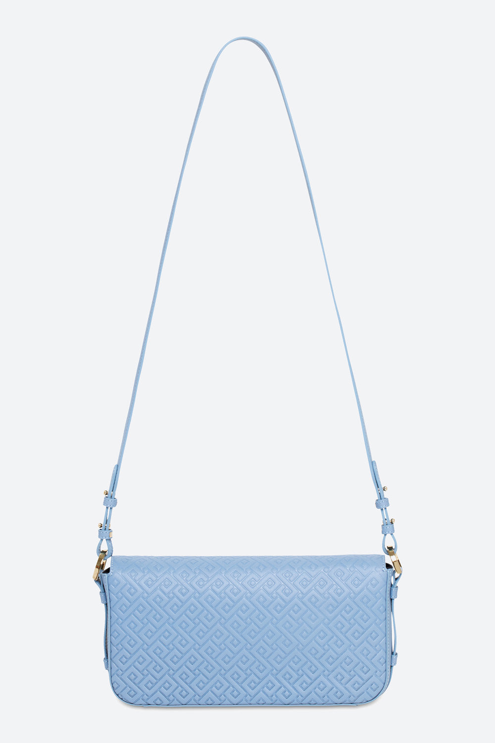 Malvina Baguette Handbag in Light Blue, with Polished Gold-toned Hardware